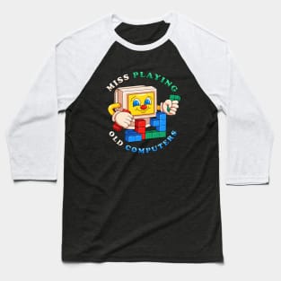 Miss playing old computer, old computer playing tetris Baseball T-Shirt